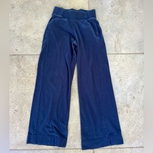 Pact Blue Organic Cotton Pants Wide Leg Pockets Sweats Size Small